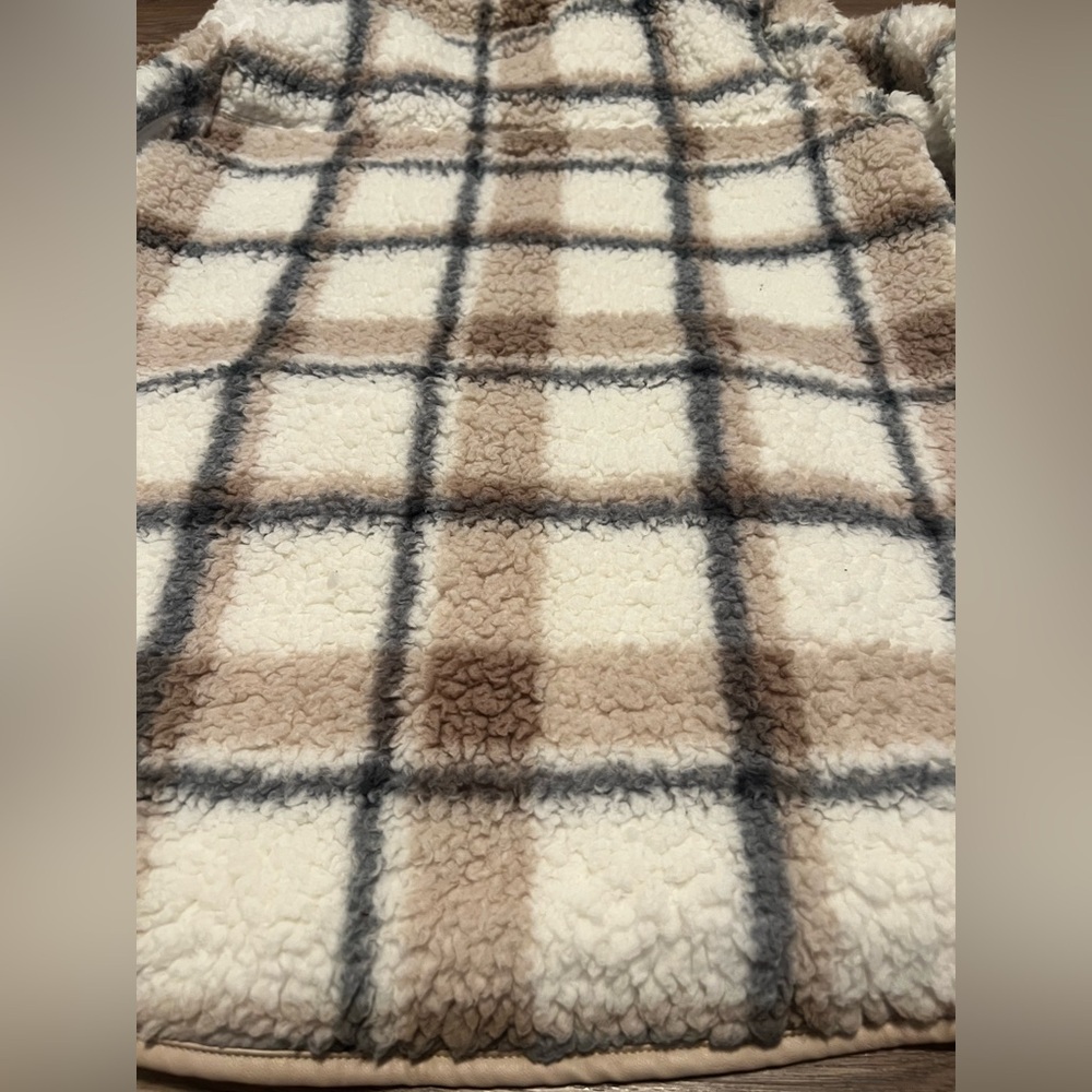 Abercrombie & Fitch Soft A&F AF Collection Quarter Zip Plaid Sherpa Pullover M - Picture 6 of 6